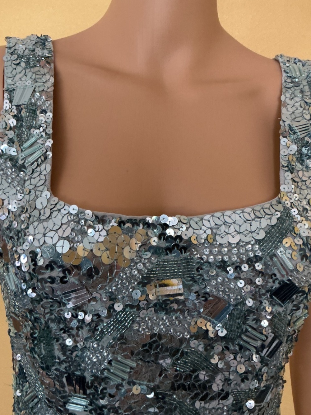 Alice and Olivia Sequin Midi Blue Dress NWT Size 8 - Picture 4 of 8